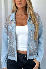 Light Blue Sheer Patchwork Denim Jacket