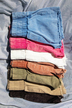 Rust High-Waist Washed Twill Shorts