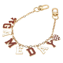 Blue Gold White Football GAME DAY Heart Charm
