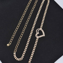 Gold Rhinestone Heart Chain Belt