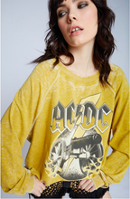ACDC Rock Cannon Mustard LS Burnout Sweatshirt