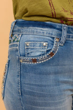 Light Sand Wash Bootcut Stretchy Bling Jeans