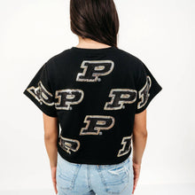 Black Purdue Full Coverage Sequin Tee