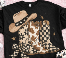 Ivory Western Cowgirl Boots Graphic Tee