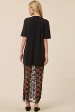 Black Dreamer Leopard Paradise Graphic Floral Lace Tshirt Dress
