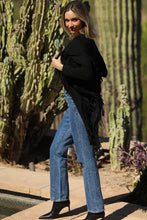 Black Faux Suede Fringe Jacket