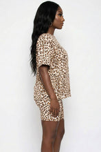 Cheetah Leopard Print Loose Fit Top & Biker Shorts Set: Print 309 Cheetah / M