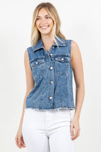 Medium Wash Classic Button Down Denim Vest