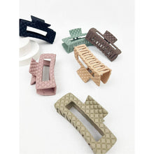 Matte Embossed Cut Out Rectangle Hair Clips: MIX COLOR / ONE(12)