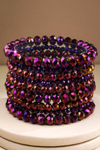 Glass Bead 9 Set Bracelet: MRD-RUBY ROYALE