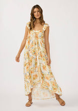 Ivory Coral Tiered Ruffle Maxi Dress