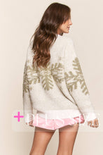 White Sparkly Snowflake Fuzzy Sweater