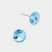 Black Diamond 8mm Round Crystal Stud Earrings
