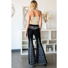 OLI HALI COW PATTERN MIX MEDIA BELL BOTTOM PANTS