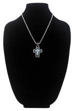 Western TXR Hand Stone Cross Necklace: SBTQ-TURQUOISE