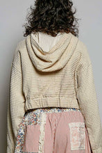 Natural Lightweight Waffle-Textured Hood Woven  POL Jacket