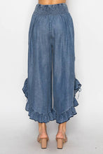 Denim Chambray Elastic Waist Bloomer Pants