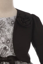 Black Long Sleeve Satin Bolero for Girls