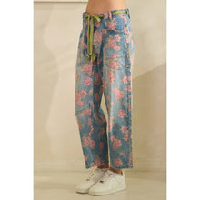 Denim Washed Floral Barrel Oli+Hali Jeans