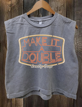 Faded Black Make it a Double Boxy midriff pinned sleeve muscle top