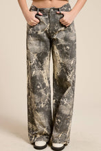 Strone Grunge Splatter Print Wide Leg Denim Pants
