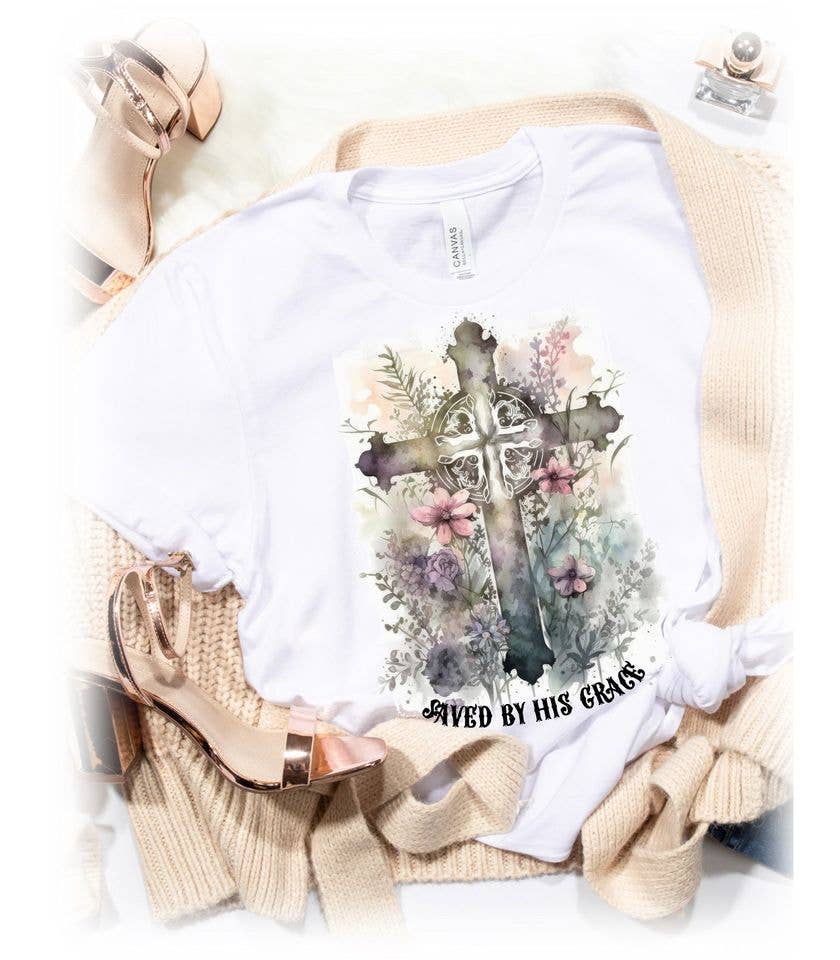 Natural Saved By His Grace Tee