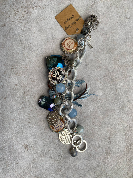 Route 66 Denim Charm Bracelet