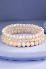 Raven Quartz 3 Strand Glass Bead Bracelet Set