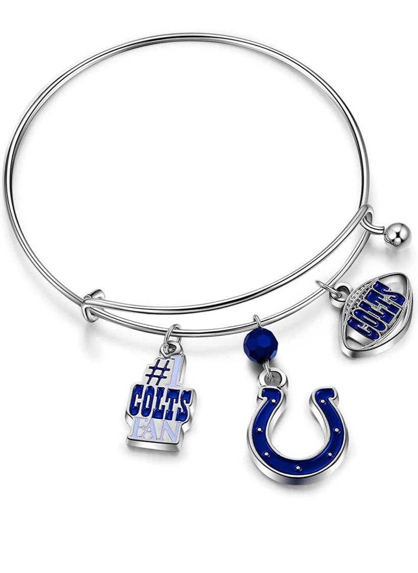 NFL Indianapolis Colts Three Charm Logo Bracelet