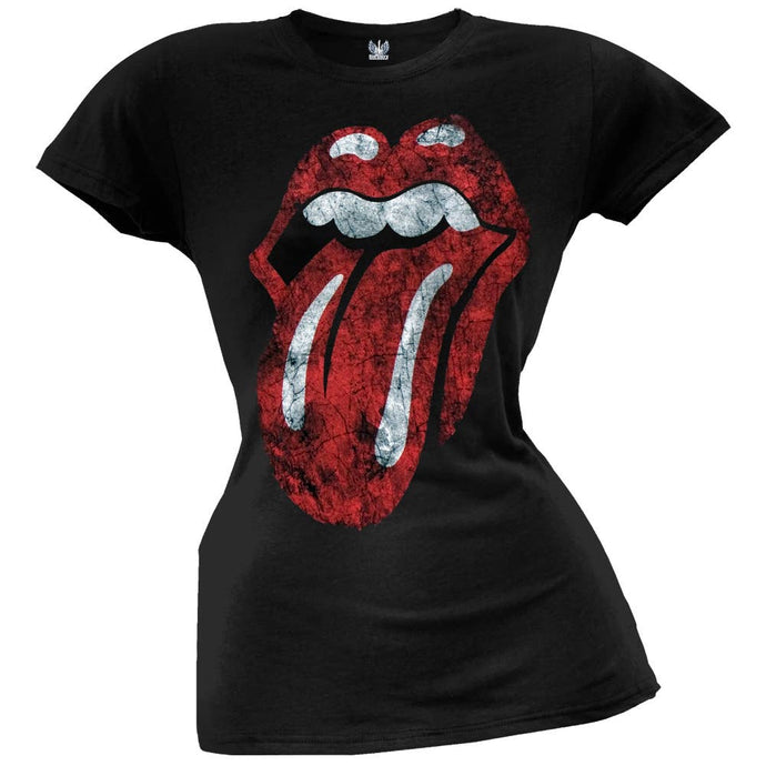 Rolling Stones - Distressed Tongue Women's Juniors T Shirt