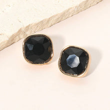 Green Square Cut Gem Evening Stud Earrings