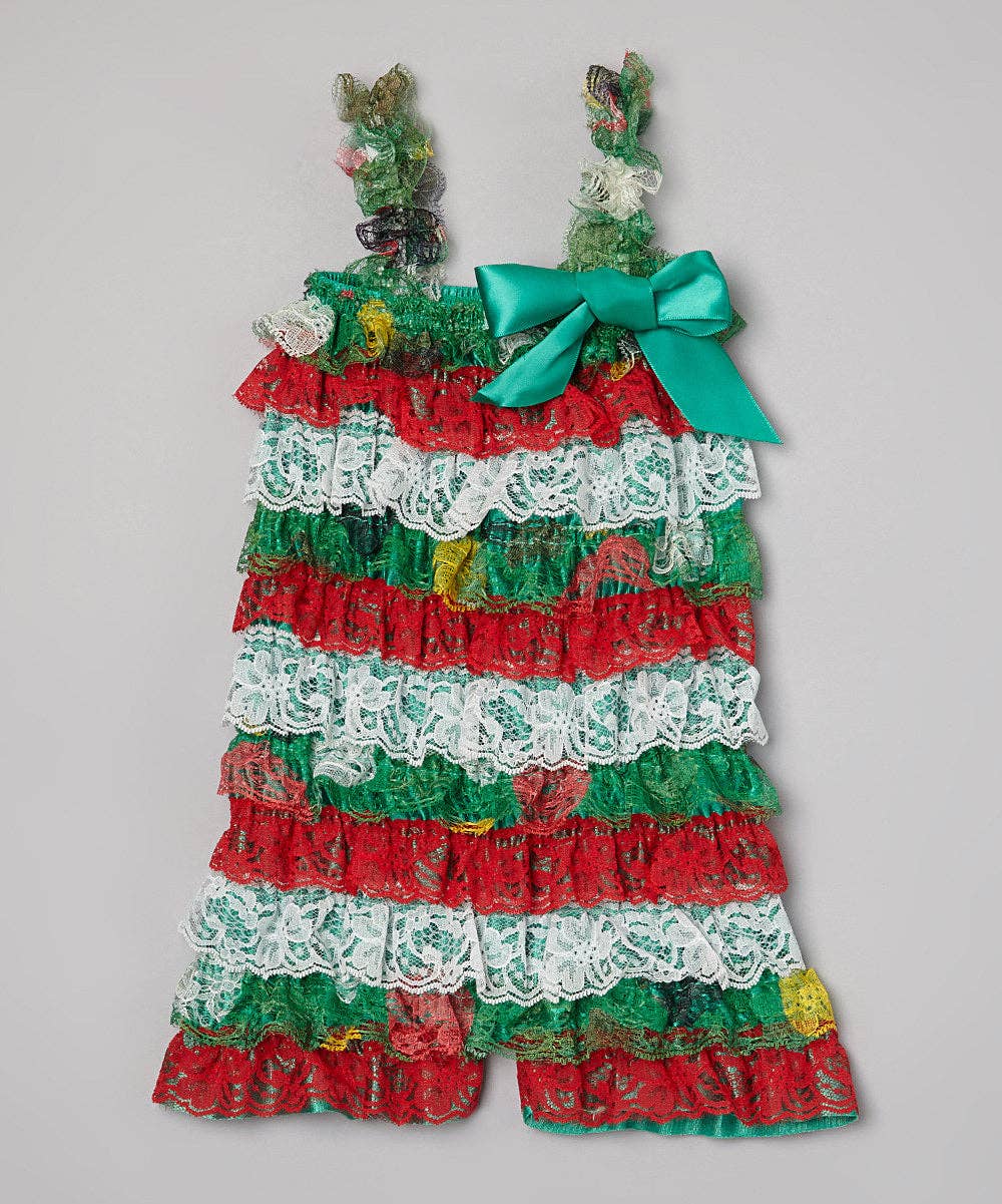 Kids Christmas Lace Romper