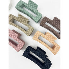 Matte Embossed Cut Out Rectangle Hair Clips: MIX COLOR / ONE(12)