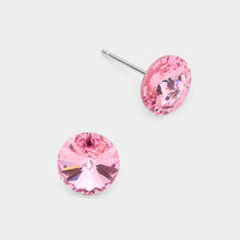 Jet Black 8mm Round Crystal Stud Earrings