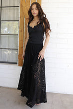 Black Lace Sides Wide Leg Pants