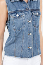 Medium Wash Classic Button Down Denim Vest