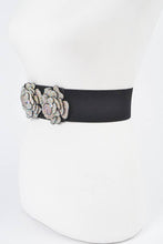 Black Stone Flower Elastic Belt