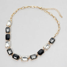 Lavender Cushion Rectangular Stone Cluster Link Evening Necklace