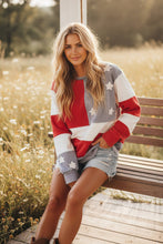 Red White Blue Mineral Washed American Flag Sweatshirt
