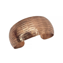 Handcrafted  Ridged Horizon Copper Cuff