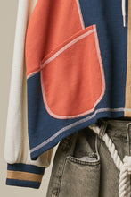 Multi Colorblock Patch Pocket Hoodie
