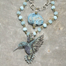 Zip & Zoom Hummingbird Bling Shades Of Light Blue Layered Necklace