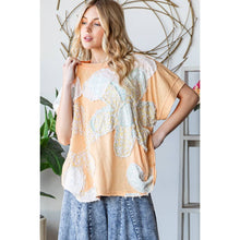 Apricot Washed Floral Patchwork Oversized Oli+Hali Tee