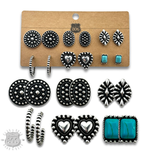Silver Western silver beaded look earring set