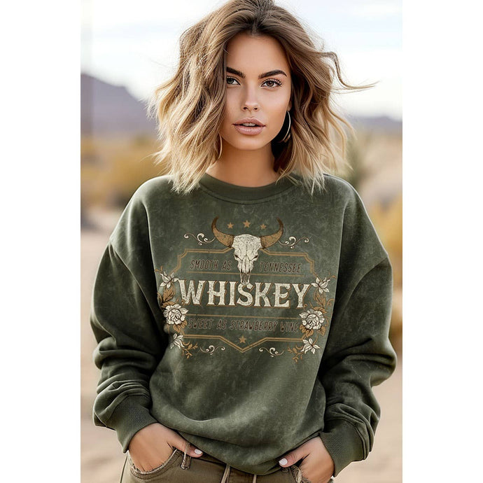 Mineral Olive Whiskey Graphic Sweatshirts