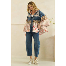 Denim Floral Ruffle Hooded Lace Flannel Oli+Hali Jacket