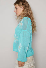 Paradise Mint Round neck balloon sleeve floral prints POL Sweater