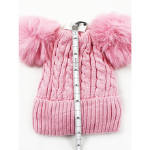 Kids Double Pom Pom Cable Knit Beanie: MIX COLOR / ONE(10)