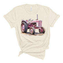 Pink Tractor Rhinestone Graphic Tees
