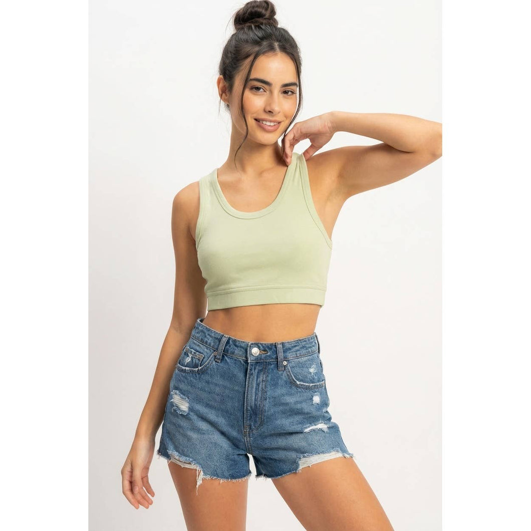 Pastel Green Cropped Tank Top
